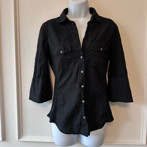 James Perse Contrast Panel Shirt size 3 large black button up